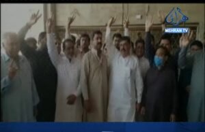 شهدادڪوٽ ۾ آبادگارن جو احتجاجي مظاهرو
